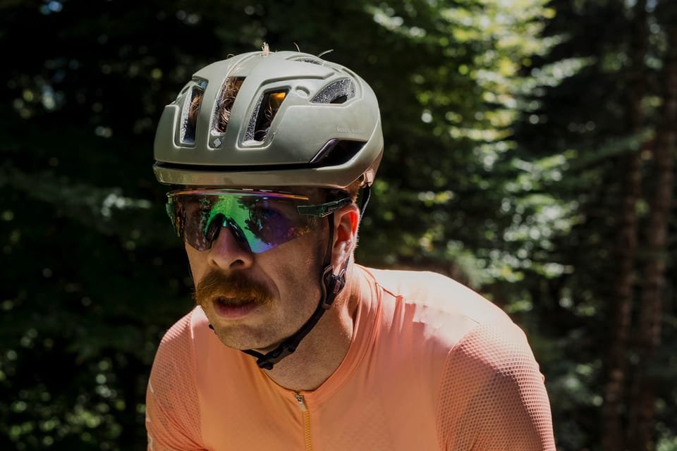 Cycling glasses that change in sunlight to adapt to lighting changes.